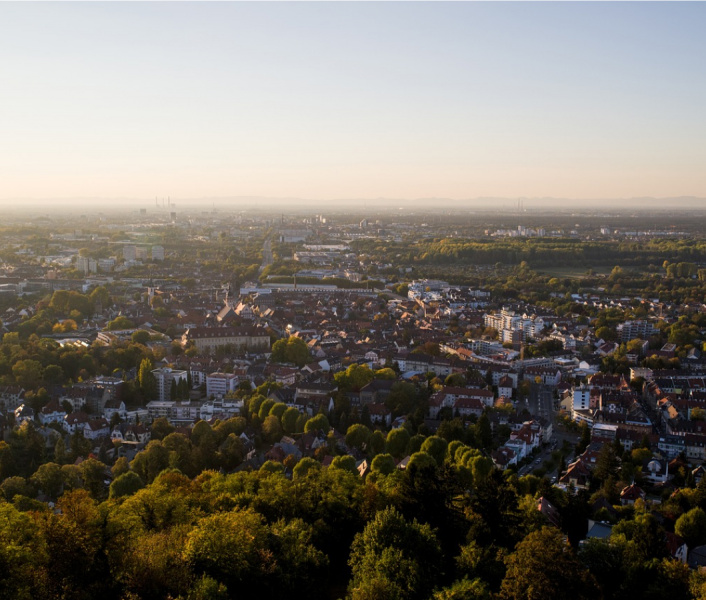 Drohnenfoto von Karlsruhe