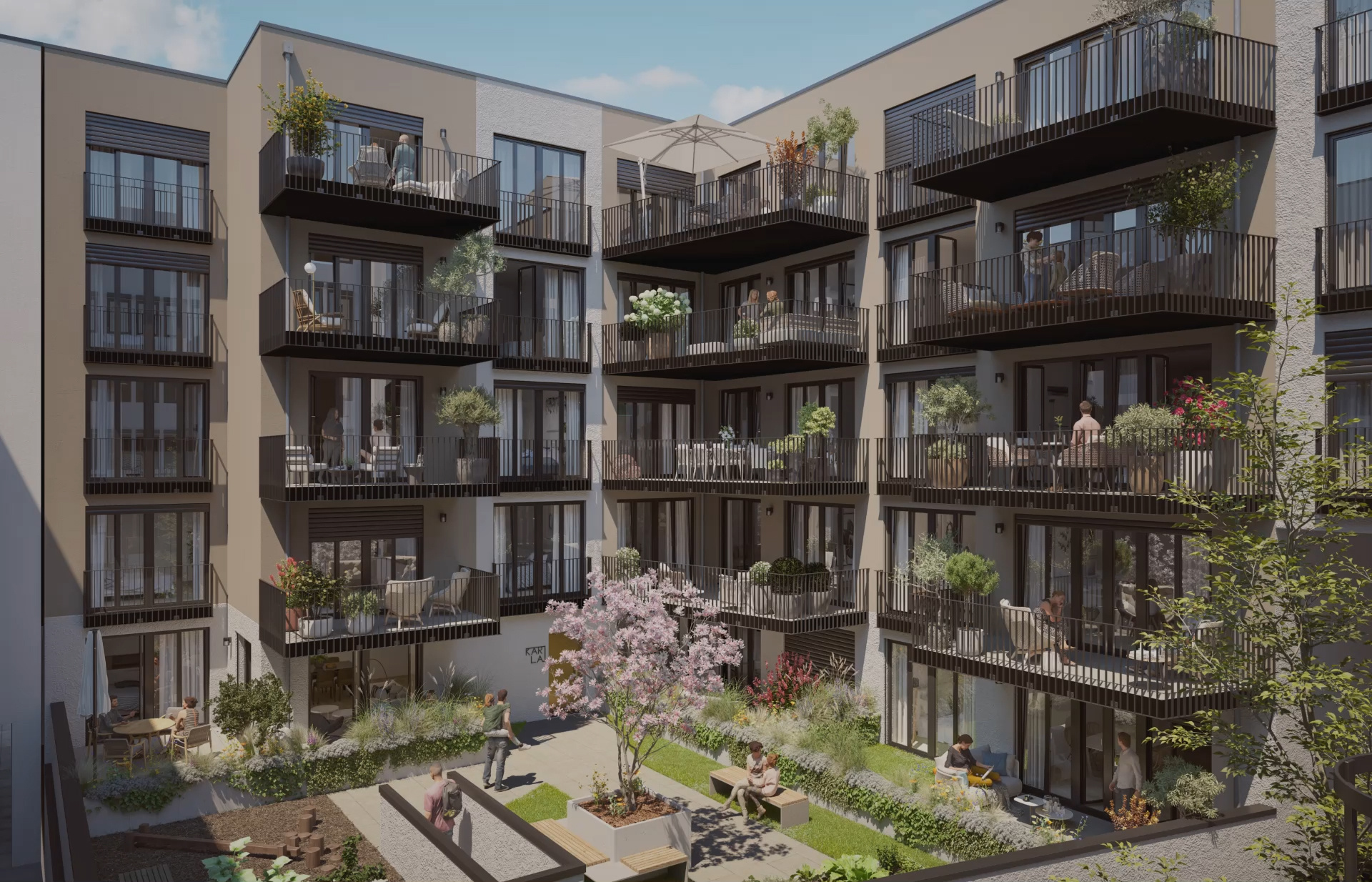 Visualisierung des Innenhofs von KARLA